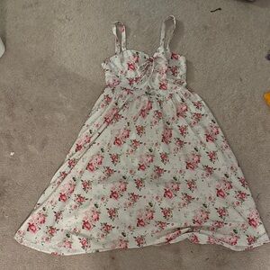 SHEIN Floral Maxi Dress - Pink and White